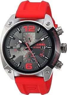Diesel Watch for Men Overflow, Quartz Chronograph Movement, 55 mm Gunmetal Stainless Steel Case with a Silicone Strap, DZ4481