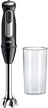 Braun MultiQuick Pro 5 MQ 55001 M, Hand Blender with PowerBell Plus Technology, 25 Speed Wheel+Turbo, Easy Click System Plus, Blender with Ergonomic Handle, Steel Shaft and 600ml Beaker, 1000W, Black