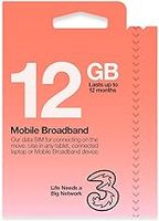 Three Mobile Pay As You Go Mobile Broadband 12 GB data SIM