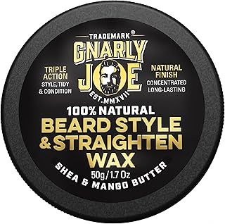Gnarly Joe Beard Styling & Straightening Wax for Men, Triple-Action Style, Tidy and Conditioning Balm. 50 g