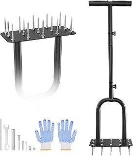 Lawn Aerator Spikes Aerating Tool, Manual Yard Grass Aerator with Strong Spikes, 34 to 36" Retractable Garden Lawn Aeration for Aeration Compact Soil