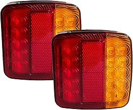 LC-AUTO 2PCS 12V LED Rear Tail Lights Trailer Light Multi Function Stop Brake Light Turn Signal Indicator License Plate Lamp Universal for Caravan Van Boat Camper Truck Lorry Tractor