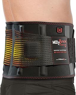 Heated Back Support Belt RAY-D8 v2 – Rechargeable Back Brace with Far-Infrared FIR Heating - Lower Lumbar Back Pain Relief for Men and Women – Medical Grade Orthopaedic Waist Compression