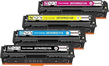 HenceBuy 207A Toner Cartridge Multipack (With Chip) Compatible for HP 207A 207X Color Laserjet Pro MFP M283fdw M255dw M282nw M283fdn M255nw W2210A W2211A W2212A W2213A Ink - Black Cyan Yellow Magenta