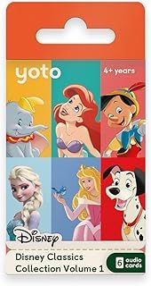 Yoto Disney Classics Collection: Vol. 1 – Kids 6 Audio Cards for Use with Player & Mini All-in-1 Audio Device, Educational Screen-Free Listening with Fun Playtime Bedtime Travel Stories, Ages 4+