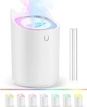 Humidifier, Waiybbit 3L Humidifier for Bedroom (Lasts Up to 20 Hours), Air Humidifiers for Home with Color Changing Night Light for Baby Plant Office, 3 Mist Modes, 2 Nozzles, Auto Shut Off