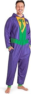 DC Comics Joker Mens Fleece Onesie with Hood, Fleece Loungewear - Funny Gifts for Him