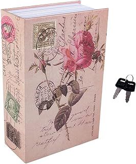 Security Safe Book,Diversion Storage Box,Real Book Safe Hidden Boxes,Portable Security Key Locker, Hidden Safes For Home (9.6"*6.3"*2.3") - Rose
