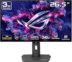 ASUS ROG Strix 27-inch 1440p Glossy WOLED Gaming Monitor, 240Hz, 0.03ms, Custom Heatsink, OLED Anti-flicker, Uniform Brightness, G-SYNC Compatible, DisplayWidget Center