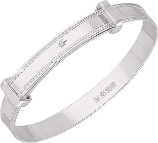 Sterling Silver Diamond Expander Bangle Childs 2.213cm Internal Diameter
