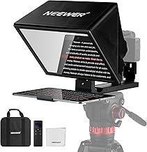 NEEWER BASICS X12B Aluminum Alloy Liftable Teleprompter 12" for iPad Tablet Phone DSLR Camera, No Assembly, Remote & App Control, Compatible with iOS Android, Pro for Online Teaching Live Streaming
