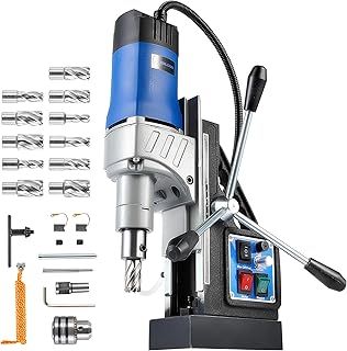 ZELCAN Mag Drill Press with 11 Drill Bits, 1550W Portable Magnetic Press with 50 mm Boring Diameter, 0-580 RPM Stepless Speed & Reversible Direction, 13000N Drilling Machine for Metal Surface