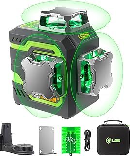 LG-3DM Green Beam Laser Level, Self-Leveling 3x360° Cross Line Laser for Construction and Picture Hanging, 5200mAh Built-in Rechargeable Battery, Type-C Cable, Magnetic Rotating Stand Included