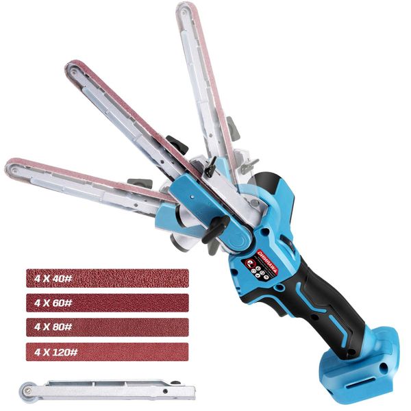 Cordless Belt Sander Compatible with Makita 18V, 6 Speeds, 100° Adjustable