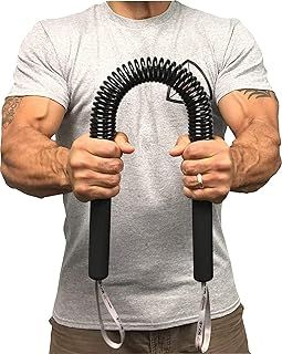 Fitness Power Twister Bar 30KG, 40KG, 50KG, 60KG Heavy Duty Spring Chest Expander for Shoulder, Arms and Chest Exercises, Upper Body Workout Strength Training, Forearm Exerciser, Arm Trainer (60kg)