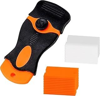 Cleaning Scraper Tool Set, Double Edged Non Scratch Scraper Cleaning Tool with 10 Metal +10 Plastic Blades Glass Scraper Ceramic Hob Scraper Cleaning Scraper Plastic Scraper Window Scraper Tool