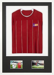 DIY Junior 3D Mounted + Double Aperture Sports Shirt Display Frame for Football Shirt, Rugby Shirt, Band Shirt Shadow Box - A1 59.4 x 84cm - Gloss White Frame, Black Mount, White Backing Card