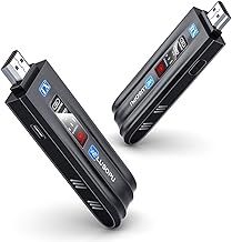 2025 Wireless HDMI Transmitter and Receiver with Smart LED Display, HDMI Wireless Extender 1080P@60Hz, 2.4/5G, 165FT Range for Laptop PC Camcorder TV Box to TV Monitor Projector for Home & Office