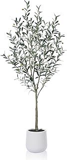 Kazeila Artificial Olive Tree 180cm Artificial Plants Indoor,Faux Olive Tree for Home Office Balcony Bathroom Decor(1Pack)