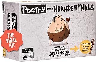 Poetry for Neanderthals by Exploding Kittens - 2+ Players - Ages 7+ - 15 Minutes to Play - Competitive Word Guessing Game - Party Game, Ideal for Family Night, Kid and Adult