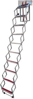 Unique 2.74m (9') (10 Tread) Concertina Loft Ladder - Superb compact design with Rubber Coated Non Slip Treads