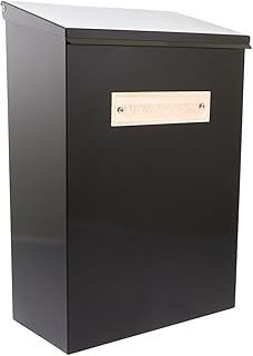 Sterling NPB02BK Thames Steel Newspaper Box - Black, 15 x 40 x 27.5 cm