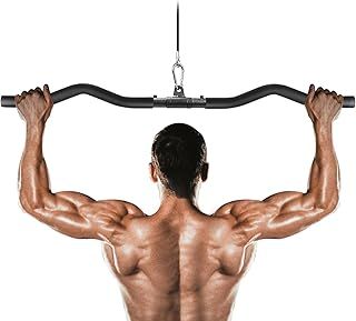Lyndwin Fitness LAT Pulldown Bar, Gym Cable Machine Attachment LAT Bar, Curl Bar Tricep Press Down Bar Back Arm Muscle Building Strength Workout