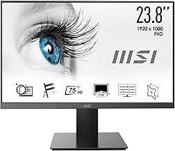 MSI PRO MP241X 23.8" Monitor, FHD (1920 x 1080), 75Hz, VA, 4ms, HDMI, VGA, Anti-Glare, Anti-Flicker, Less Blue light, TÜV Certified, VESA, Black