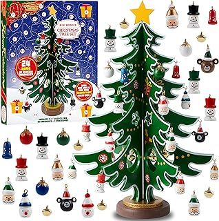 JOYIN 2024 Christmas Advent Calendar, 24 Days Countdown Advent Calendar with A Christmas Tree and 24 Ornaments for Boys, Girls and Kids Party Favors, Classroom Prizes, Xmas Gift