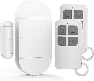 GuDoQi Door Alarm Sensor, Wireless Remote Window Alarm, 2 Remote Controls, 130 dB Siren, Magnetic Security Sensor, Entry Burglar Alert, Security System for Home, Shop, Kids Safety