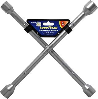 Goodyear Professional Fixed 4 Way Cross Wheel Wrench Nut 17/19/ 21 / 23mm Car Truck Van Tyre Heavy Duty