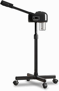 Professional Facial Steamer with LCD Screen, Timer, for Salon SPA Face Care, Height Adjustable, Black