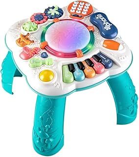 Baby Activity Table, Baby Musical Toys 6-12 Months, Activity Center for 1 2 3 Years Old (Size:30 * 30 * 30cm)