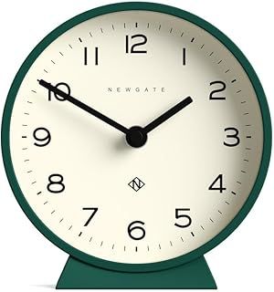 NEWGATE® M Mantel Silent Sweep Mantel Clock - 'No Tick' - A Modern Mantelpiece Clock - Small Mantle Clock - Minimalist Dial - (Eden Green)