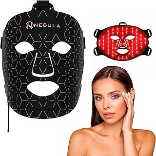 Nebula Red Light Therapy LED Face Mask Black - 650nm 808nm Near-Infrared Light Therapy Mask with Red/Blue/Yellow Light - Electric LED Face Light Therapy Mask - Light Face Mask