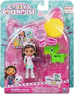 DreamWorks Gabby’s Dollhouse, Knight Gabby Toy Figure Set with Surprise Toy and Mini Dragon Pal, Kids’ Toys for Girls and Boys Aged 3 and Up
