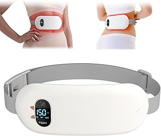 Heat Pad for Period Pain Relief, Upgraded 6 Heat Massage Modes Electric Fast Heating Pad for Lower Back Pain Cramp Heated Belt Menstrual Rechargeable USB Heating Pad Gifts for Women Girls Her White