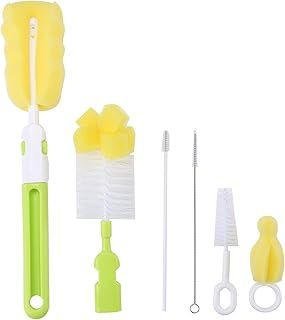 6Pcs Baby Bottle Nipple Brush Bottle Brush Baby Bottle Cleaning Kit for Cleaning Baby Milk/Water Bottles, Nipples, Caps, Straws, Tubes, etc. (Green)