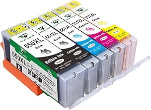 Compatible Canon PGI-550xl CLI-551xl Edible Ink Cartridges, Replacement for PGI-550 CLI-551 Use with Canon Pixma iP7250 MG5650 MX925 iX6850 MG5550 MG5450 MG6650 MX920 MG5400 5-Pack