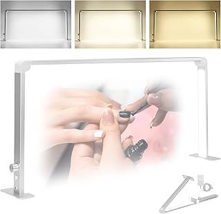 Half Moon Lamp 36W Square Foldable Nail Desk Lamp 3000K-6000K Dimmable Nail Light for Desk 15inch LED Nail Tech Lamp, Desk Light for Nail Tech, Lash Eyelash Extension, Tattoo, Eyebrows