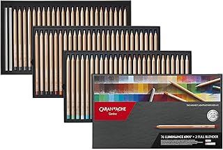 Caran d'Ache Luminance Pencils, Multicoloured, Box of 76, For Adult Art, Home, Permanent Lead, Light Resistant, For Artists, Designers, Architects