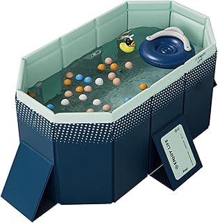 PVC Foldable Hard Sided Paddling Pool with Support Plate - Large Dog & Kids Pool