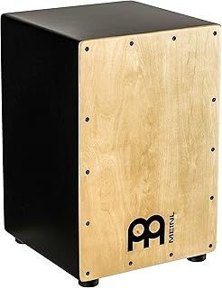 Meinl Percussion Headliner Cajon Instrument - Compact Drum Box with 2 Snare Wires - Playing Surface Maple (MCAJ100BK-MA)