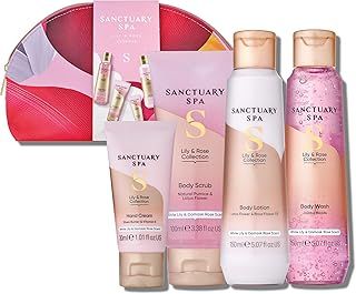 Sanctuary Spa Lily and Rose Collection Gift Set, Vegan, for Women, Birthday, Body and Bath Set