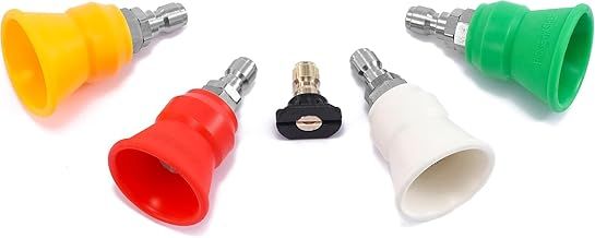 Pressure Washer Nozzle Guard, Power Washer Nozzle Tips with Protector Holder, 5 Pressure Washing Tips with 1/4" Quick Connect, Orifice 3.0