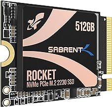 SABRENT 2230 M.2 NVMe Gen 4 512GB SSD 5000MB/s Read PCIe 4.0 X4 Internal Solid State Drive Compatible with Steam Deck, surface pro, PCs, NUCs, and Laptops [SB-2130-512GB]