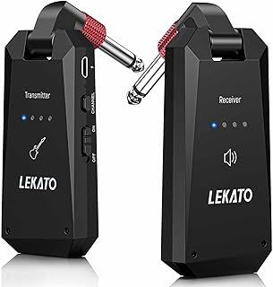 5.8Ghz Wireless Guitar Transmitter Receiver, Strong Anti-Interference Instrument Wireless System,Digital Audio Cordless Guitar Bass System High Frequency for Electric Guitars, Bass(WS90)