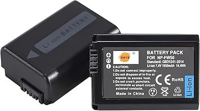 DSTE 2PCS NP-FW50 Battery Compatible for Sony NEX 3/5/7 Series
