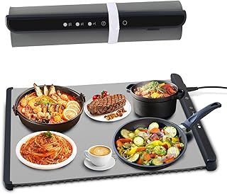 Electric Food Warming Mat, Waterproof Silicone Heating Mat with Adjustable Temperature, Rollable and Waterproof Fast Heating Mat for Buffet, Party, Family Gatherings