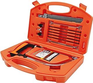 13 in 1 Multifunction Hacksaw Tool - Handheld Bow Saw Interchangeable Blades & Carry Case, with 8Pcs HSS Extra Steel Blades, Mini Hand Hack Saw Set for Metal Wood Plastic Tile Ceramic Cutting
